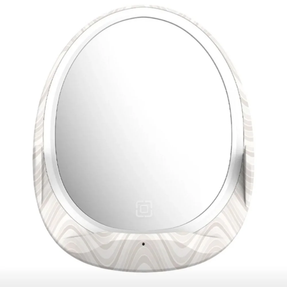 Wireless Charger LED Lighted Mirror 10W Qi Portable 4.8” NWOT